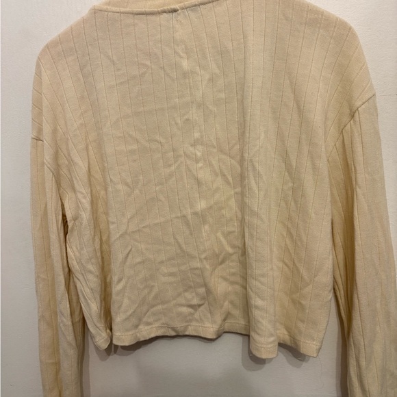 Zara Beige Ribbed Long Sleeve Top - Picture 4 of 5